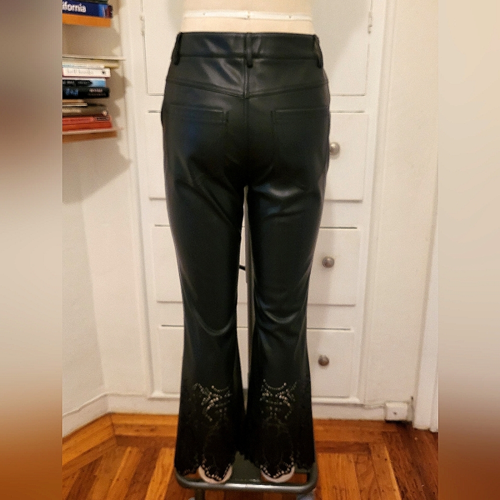 ANTHROPOLOGIE lether flare pants